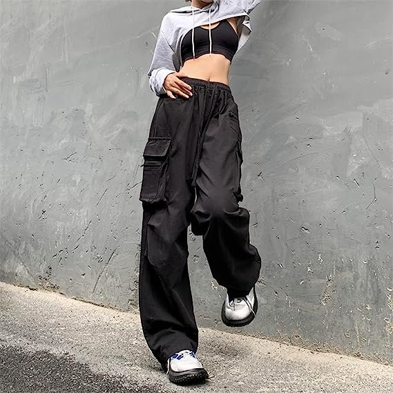 Women's Wide Leg Cargo Pants Loose Casual Street Pants With Pockets