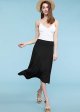 Women's Solid Ombre Lightweight Flare Midi Pull On Closure Skirt